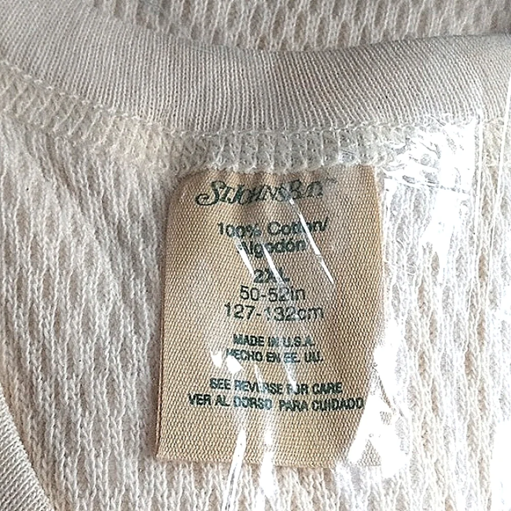 St.John's Bay White Thermal Men's Shirt Basewear Oversize Underwear 2xl